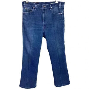 Levis 517 Mens 36 X 25.5 Orange Tab Straight Jeans Blue Ranch Worn HEMMED VTG